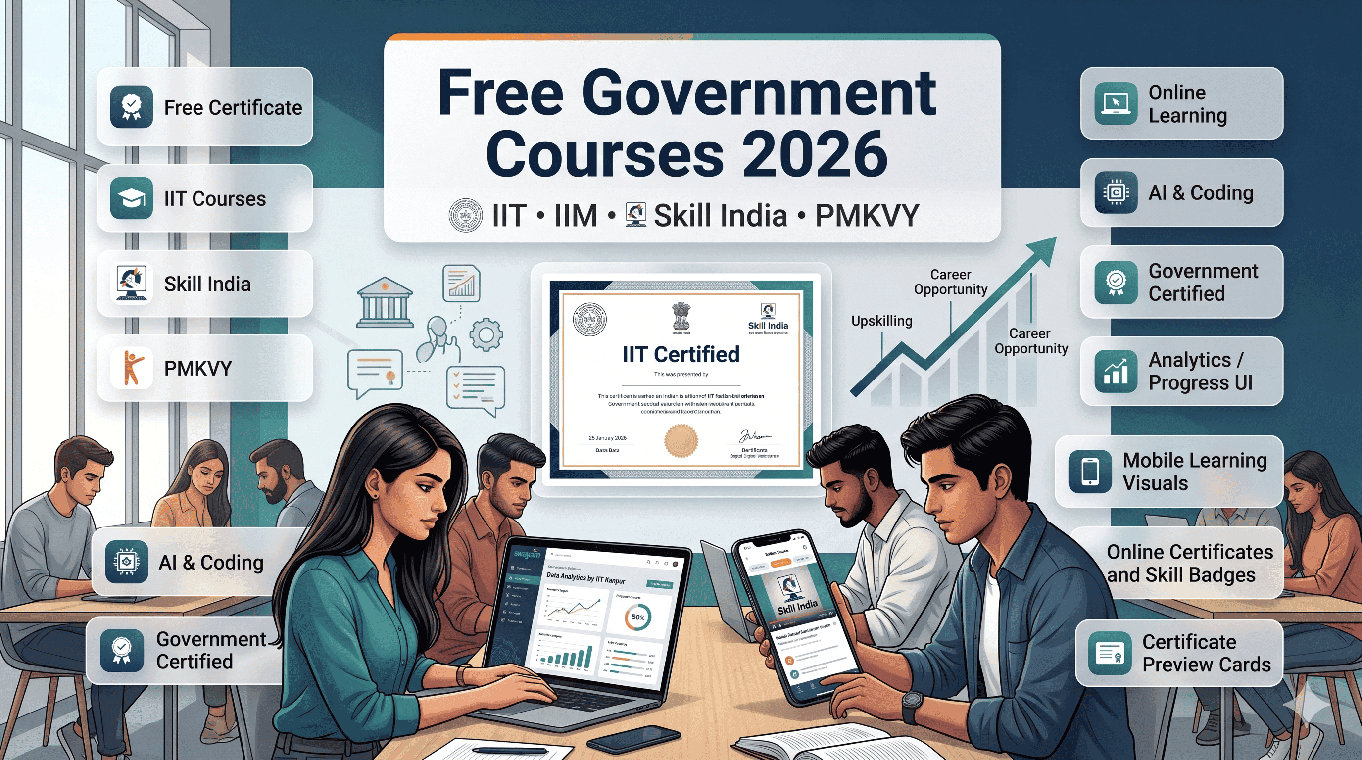 Best free government courses with certificates in India 2026