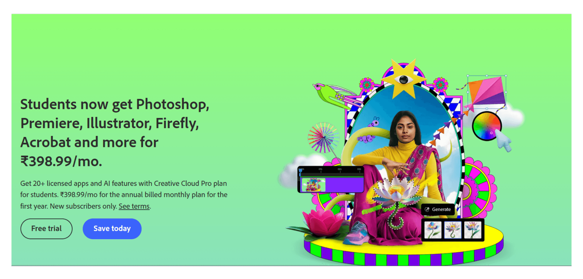 Adobe Creative Cloud Student Discount 2026: छात्रों को मिल रहा है ₹398 में 20+ प्रीमियम ऐप्स